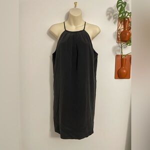 Joie Charcoal Black Silk Shift Dress Medium